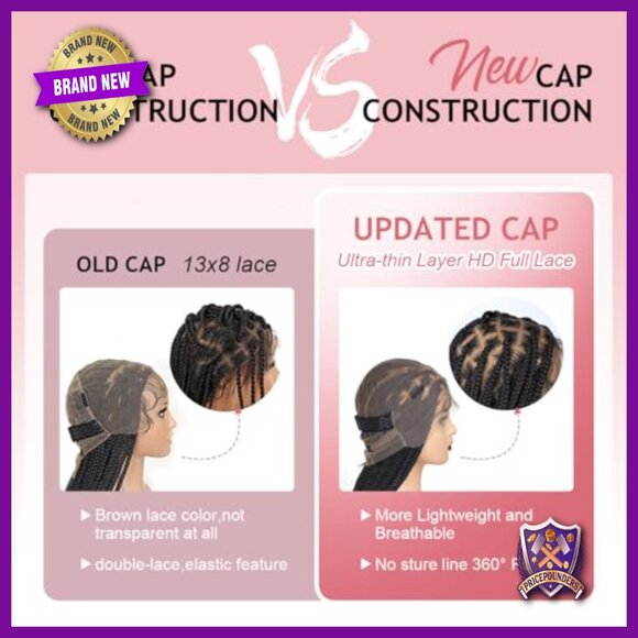 36 Inch Full Lace Synthetic Braided Wig, 360 Lace Front, Knotless Box Braids main image 5